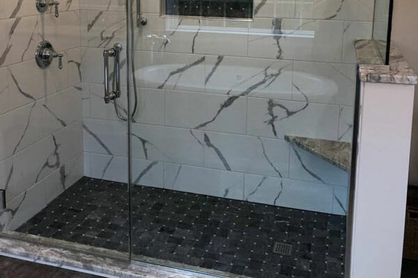 New shower tile work