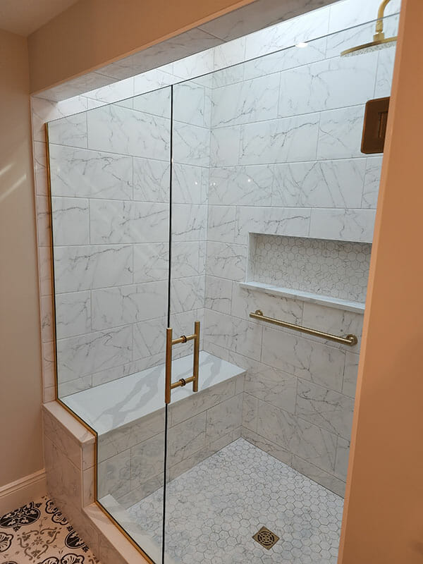 New shower tile